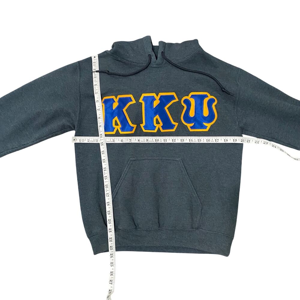 KKPsi Hoodie Mens Small Gildan Greek Fraternity Sweatshirt Charcoal Gray - Picture 5 of 6